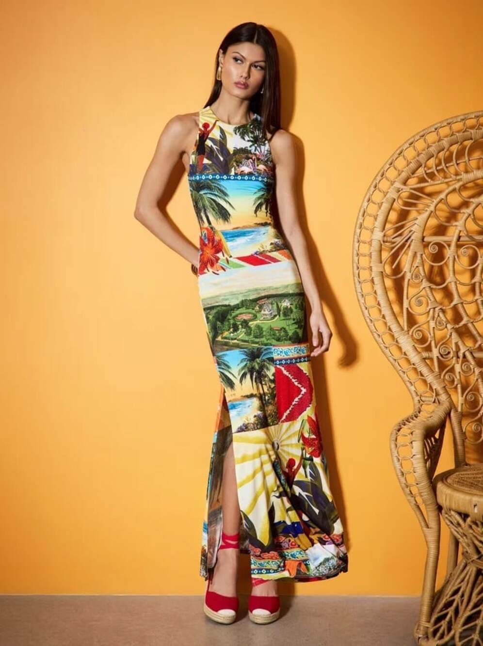 Alice + Olivia Pania Island Dreams Maxi Dress 4 NWT $495